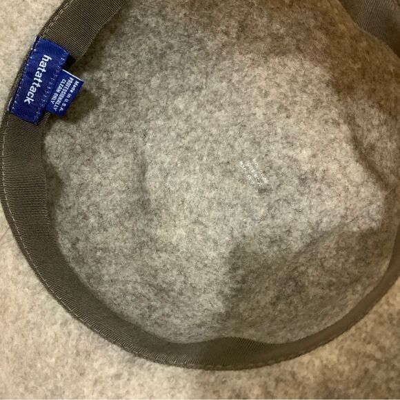 Hat Attack Tan Gray Wool Felt Hat With Brown  Ribbon Band - Picture 7 of 8